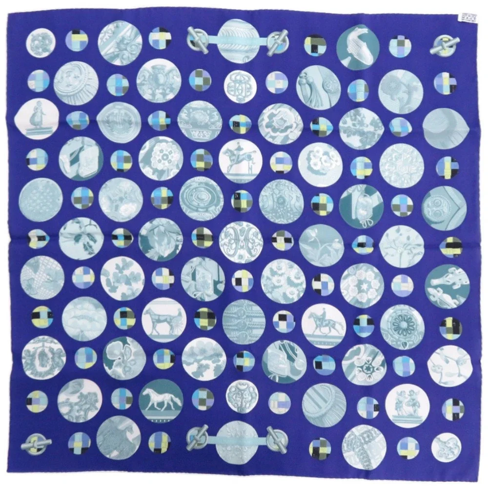 HERMES Black Silk Scarf